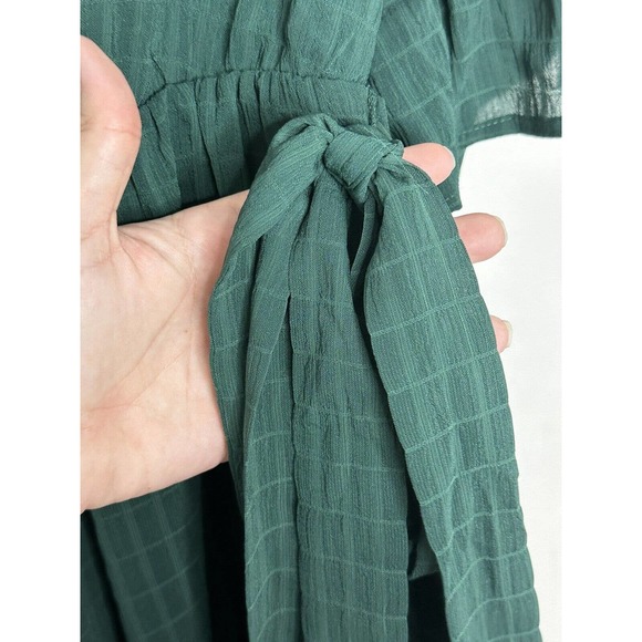 SPEECHLESS Green Half Sleeve Square Neck Mini Party Baby Doll Dress Sz M New - Picture 4 of 7